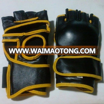 High quality leather punching gloves boxing gloves Professional Boxing Half Finger Cuff Leather Fight Gloves